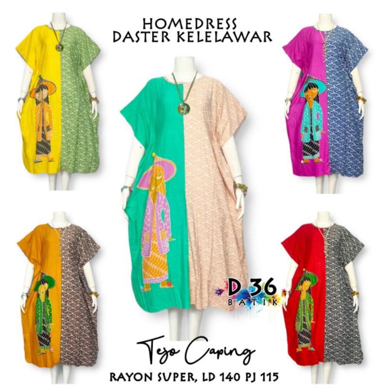 Semerbak Batik Daster Rayon Premium Halus Kelelawar Jumbo Busui Friendly Tejo Caping Grosir Baju Tidur Murah Kekinian Trendi Viral 2022