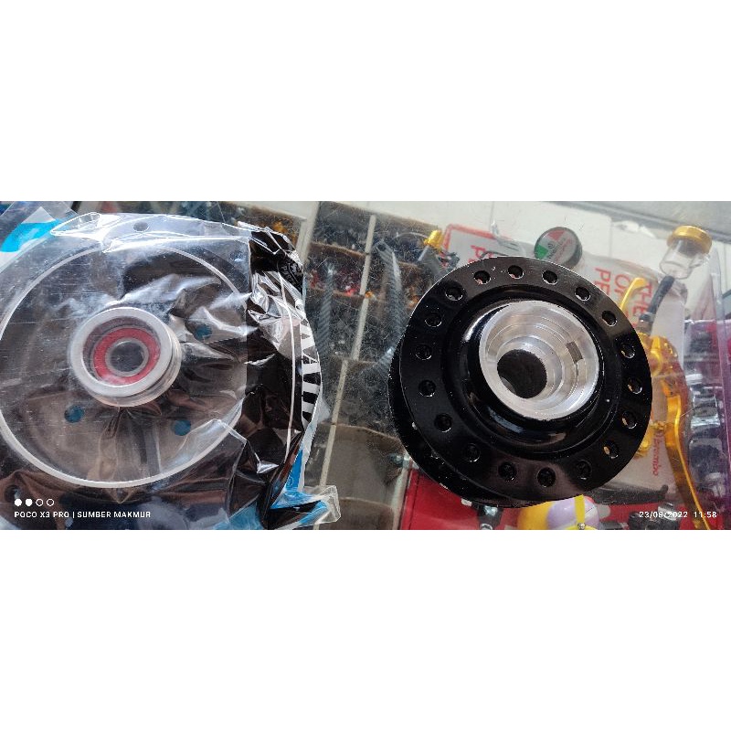 velg+tromol rx king hitam + jari jari depan dan belakang