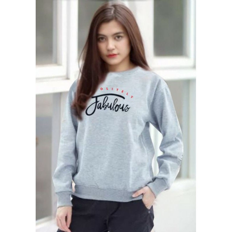 Kaos Lengan Panjang FABULOUSE / Kaos Sweatshirt / Atasan Wanita / Atasan Wanita Lengan Panjang