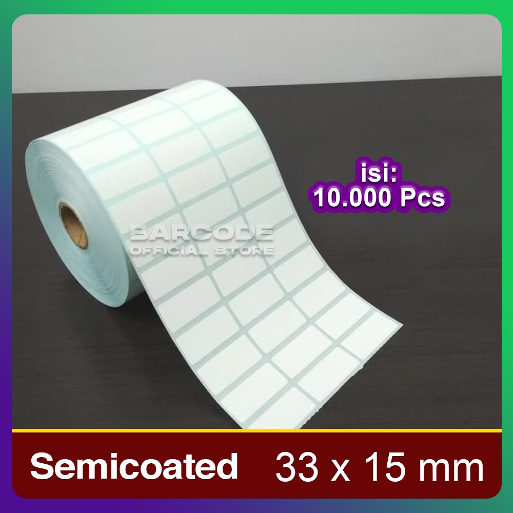 

Label Stiker Barcode 33 x 15 mm (3 Line) Semicoated Isi 10.000 pcs