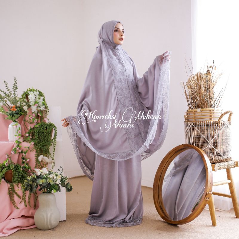 Mukena hantaran seserahan mewah santorini / bonbon silk