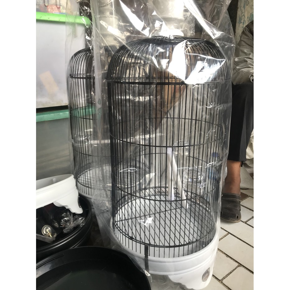 Promo SANGKAR LOVEBIRD EBOD TEBOK PVC PUTIH TEBAL FULL SET Murah