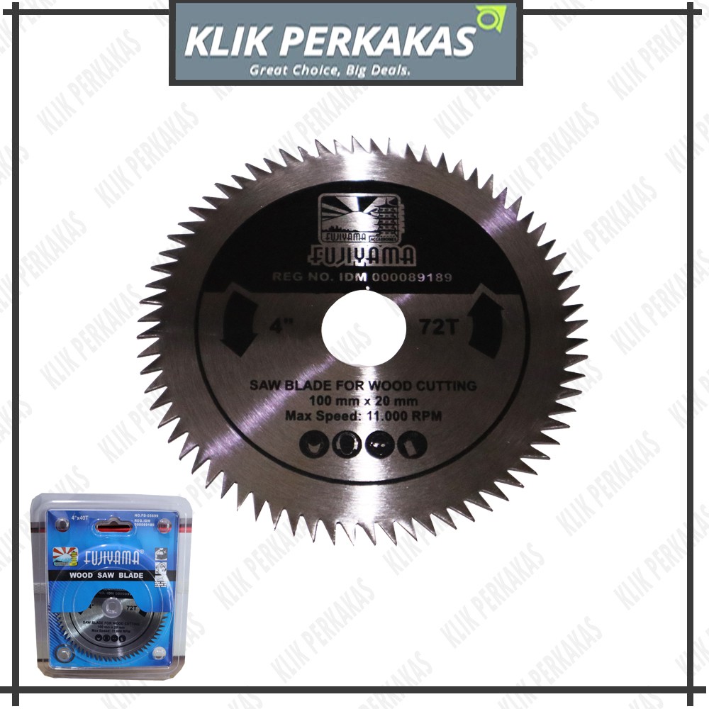 Mata Potong Kayu Fujiyama 4x72T Circular Saw Blade 4 Inch / Mata Pisau