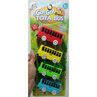 MAINAN ANAK BUS TOYA 1SET ISI 4PCS SUPER KEREN