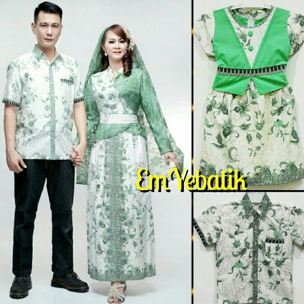 Jual SARIMBIT BATIK KELUARGA/FAMILY GAMIS MUSLIM ZOYA DAUN HIJAU Murah