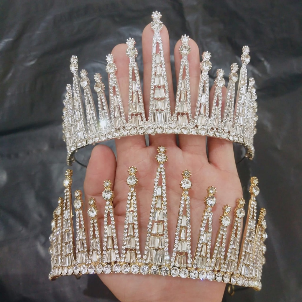 Khalifa Crown - Tiara Mahkota Pengantin Gold &amp; Silver - Wedding Bridal Korea