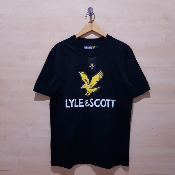 KAOS T SHIRT LYLE AND SCOTT BIG LOGO TEE BLACK - M