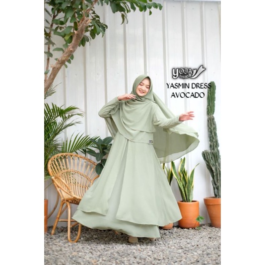 Gamis ceruty Yasmin set bergo