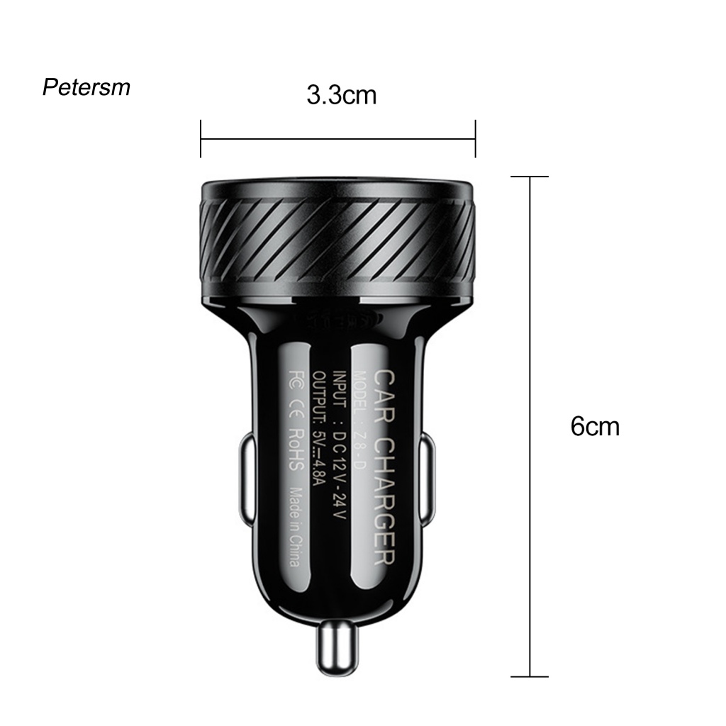 Adapter Charger Mobil PP Dengan Power ON / OFF + Lampu LED