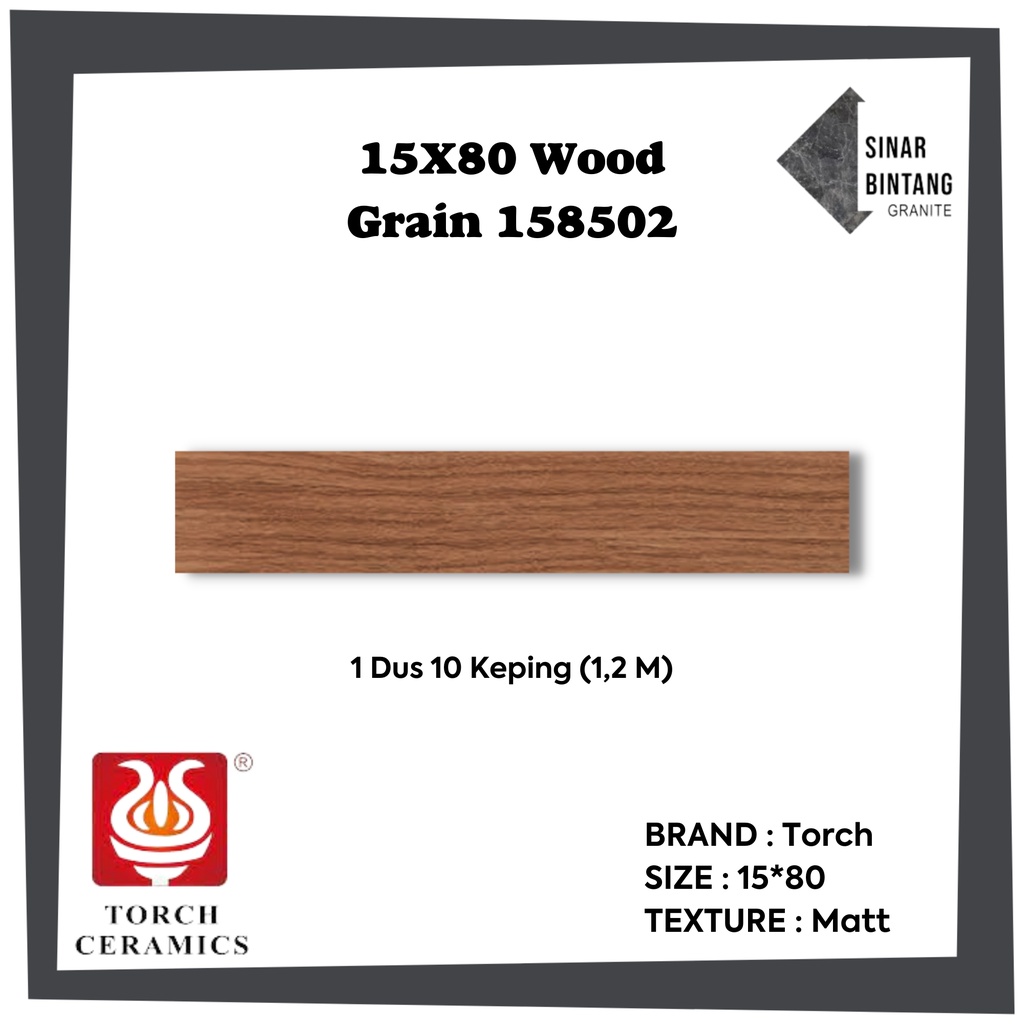 Granit 15X80 | Granit Lantai Wood Grain 158502 TORCH
