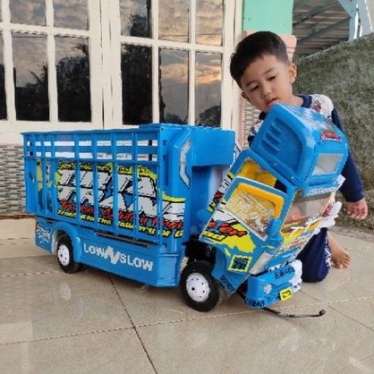miniatur mobil truk oleng jumbo bisa dinaiki anak super besar  mobilan truk kayu besar