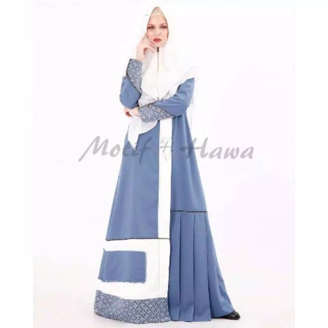 Gamis Syari Motif Hawa CTR Syari Blue