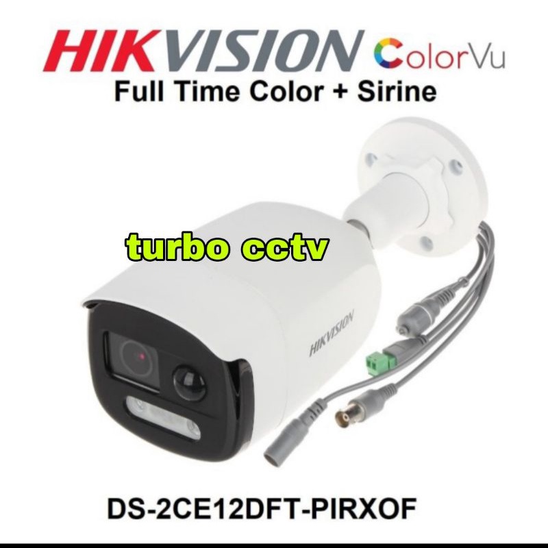 CCTV Outdoor 2mp Hikvision 2CE12DFT-PIRXOF Full Time Color + Sirine