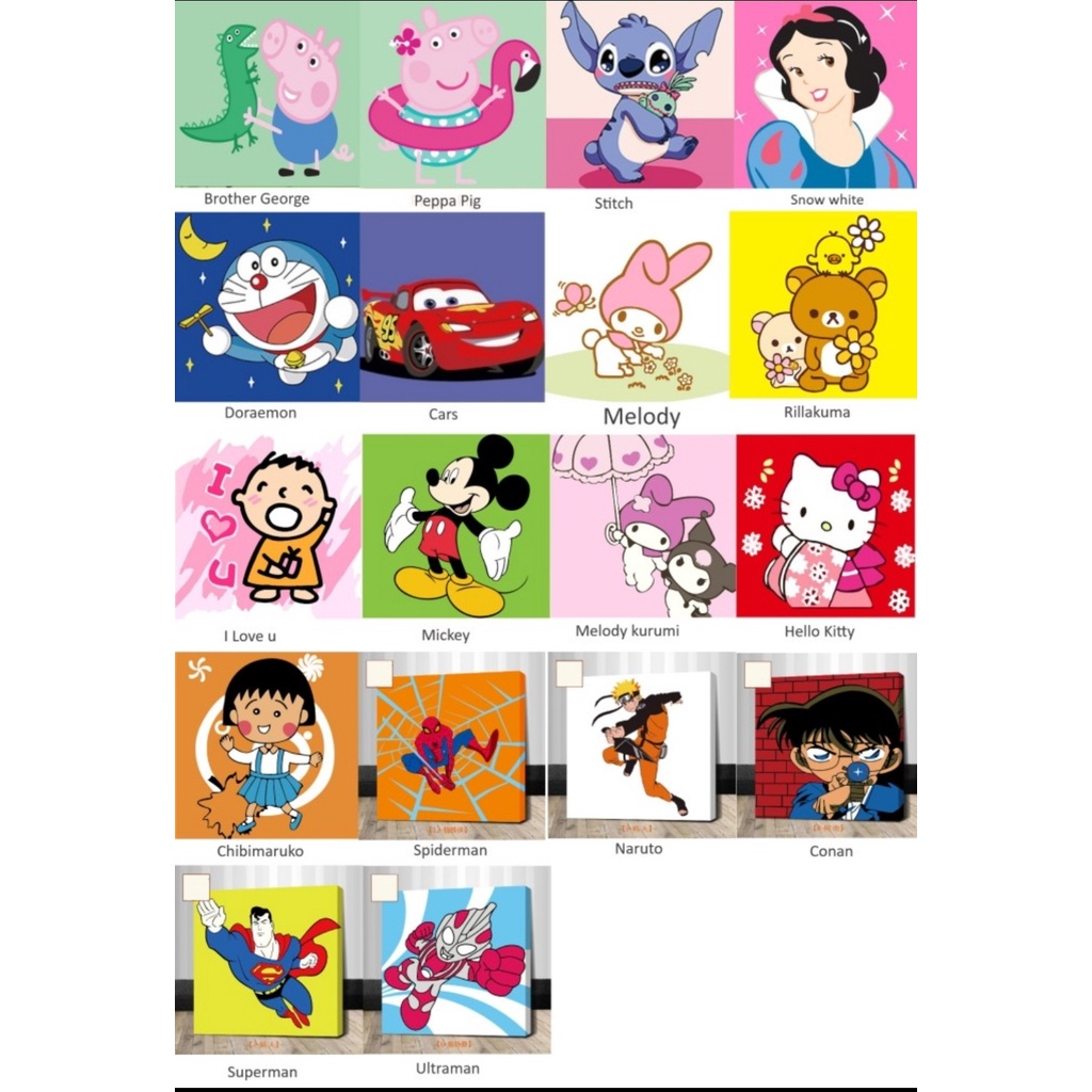 

Canvas painting with number, Mewarnai kanvas 20x20 cm