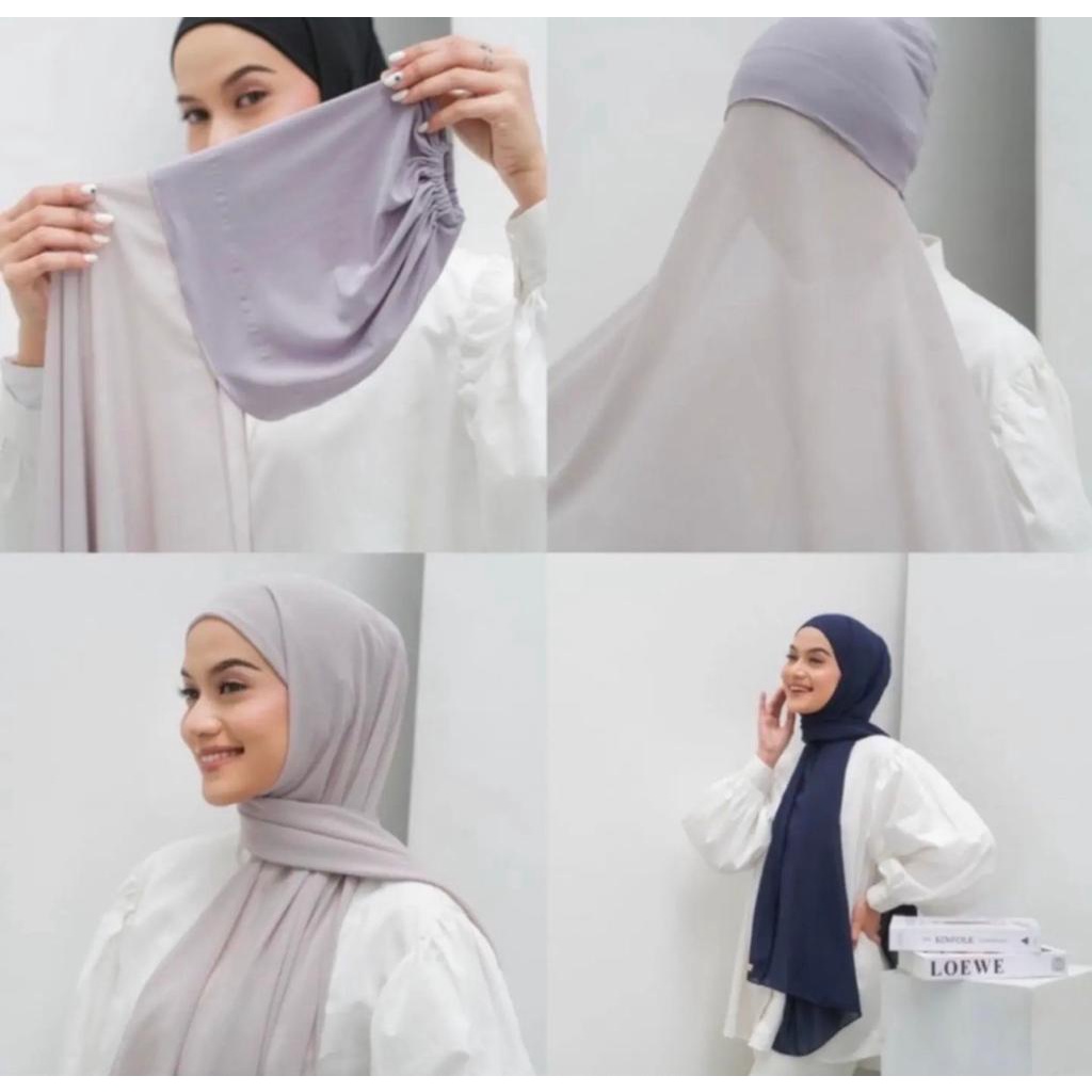 PASHMINA INSTAN INNER 2IN1/ HIjab /Jilbab /Kerudung Ciput Bahan Ceruty BabyDoll Trend Harga Termurah