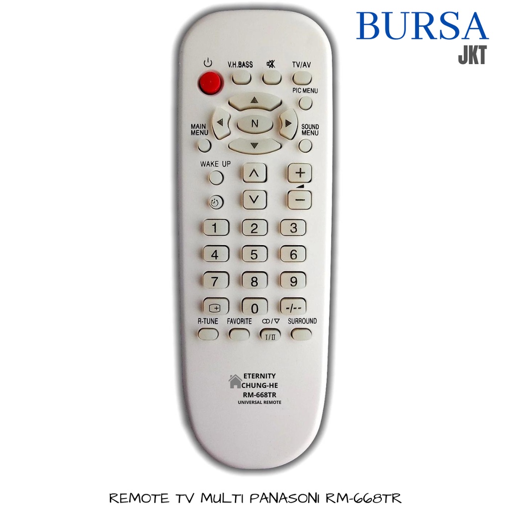 REMOTE REMOT TV PANASONI MULTIFUNGSI TANPA SETTING PNS RM668TR DUS