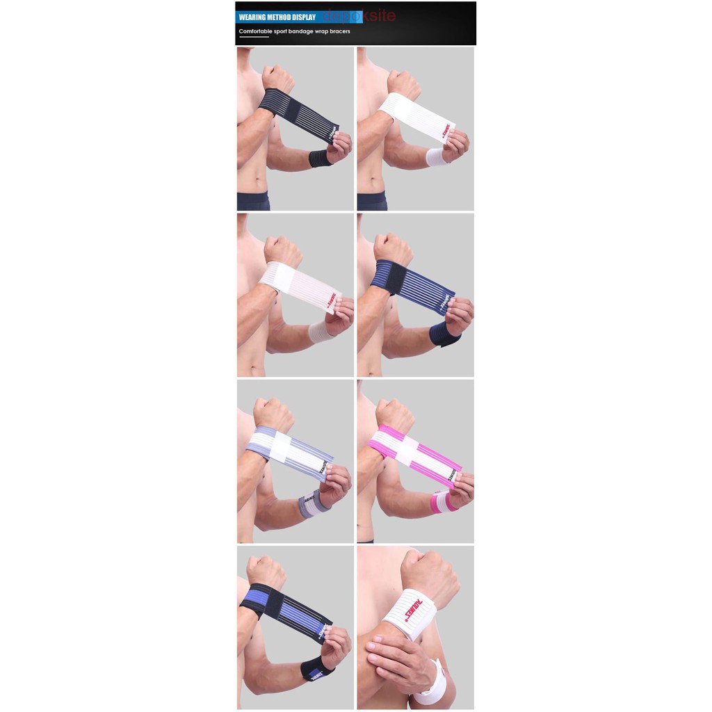 Aolikes 40CM Pelindung Cedera Tangan Elastis Elastic Bandage Wrist Hand Band Guard Gym Fitness