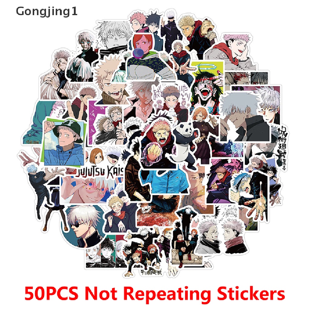 Gongjing1 50pcs Stiker Anime Jujutsu Kaisen Untuk Laptop / Koper