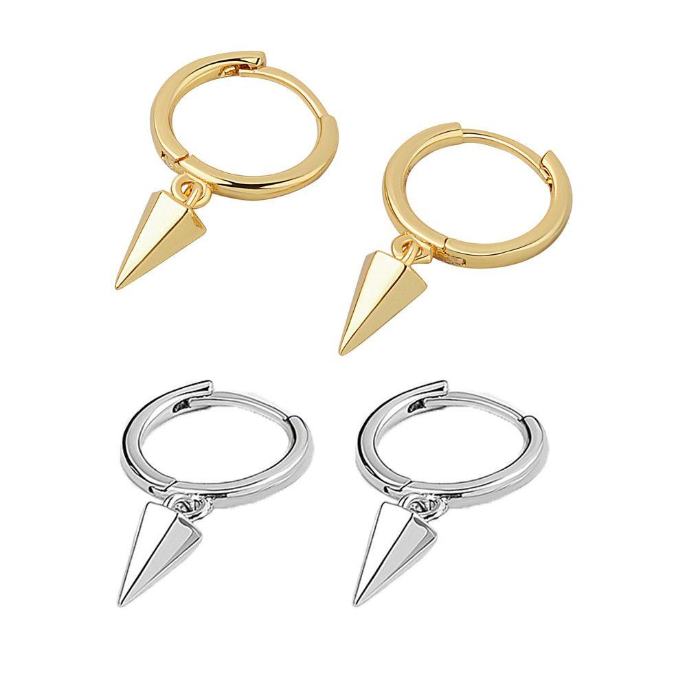 Agustinina Anting Hoop Punk Sederhana Kerucut Stud Earrings Pria Korea Fashion Perhiasan