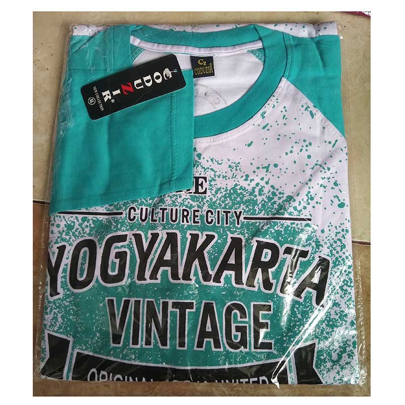 Kaos Katun Lengan Panjang Motif Yogyakarta Vintage