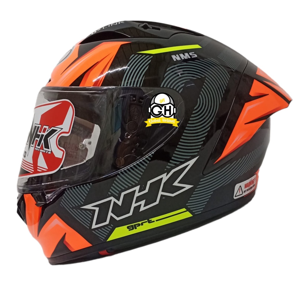 NHK HELM GPR TECH STREET NMS BLACK ORANGE GLOSSY GP R TECH