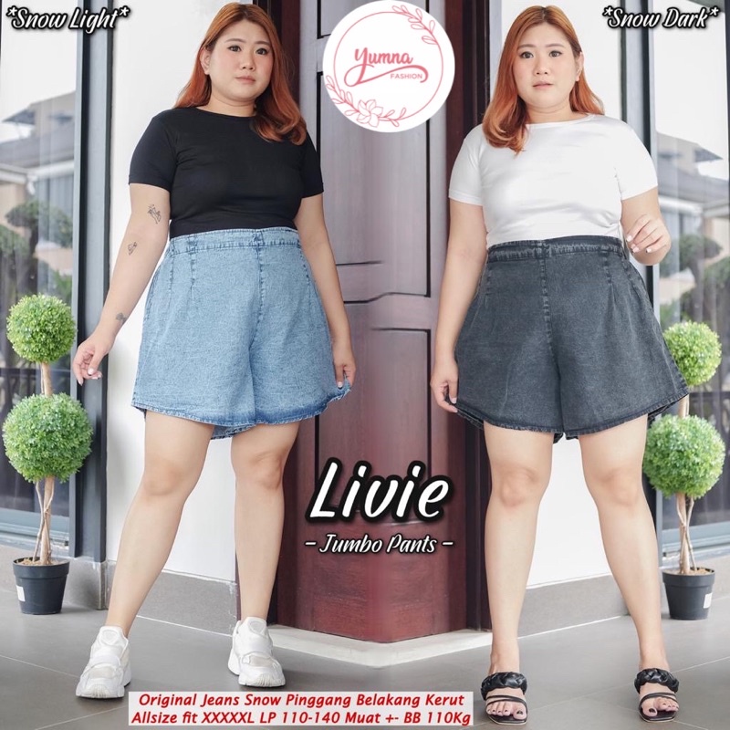 Celana pendek jeans jumbo • Celana pendek wanita super jumbo bb 100kg