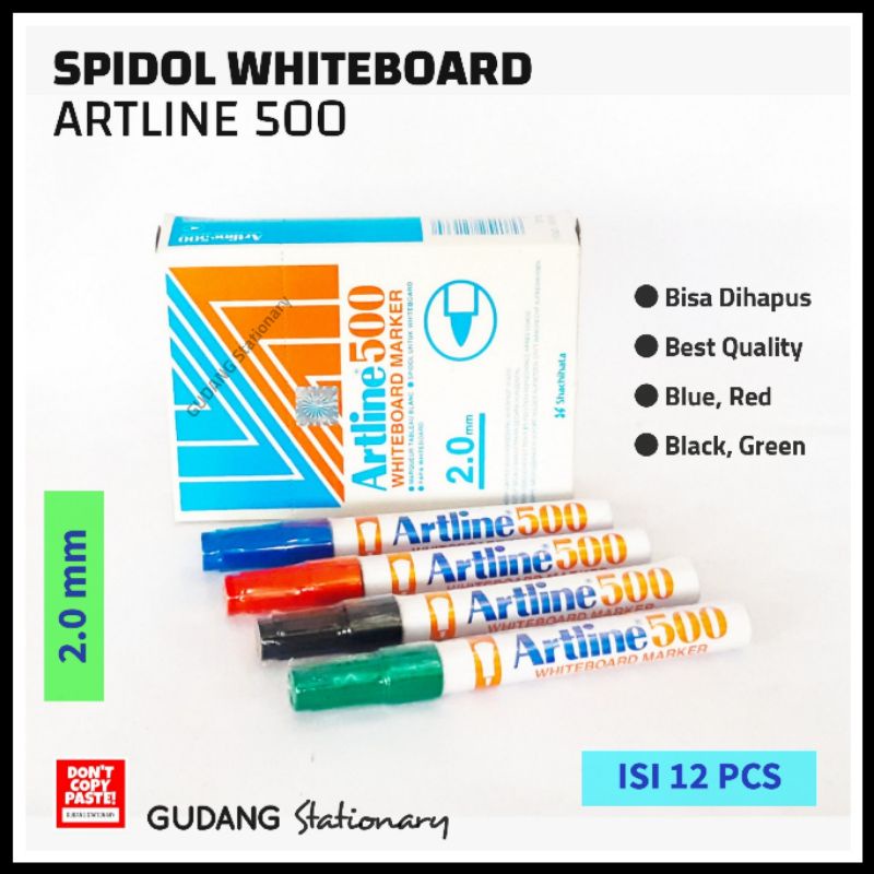 Spidol Whiteboard Marker ARTLINE 500 [ isi 12 pcs ]