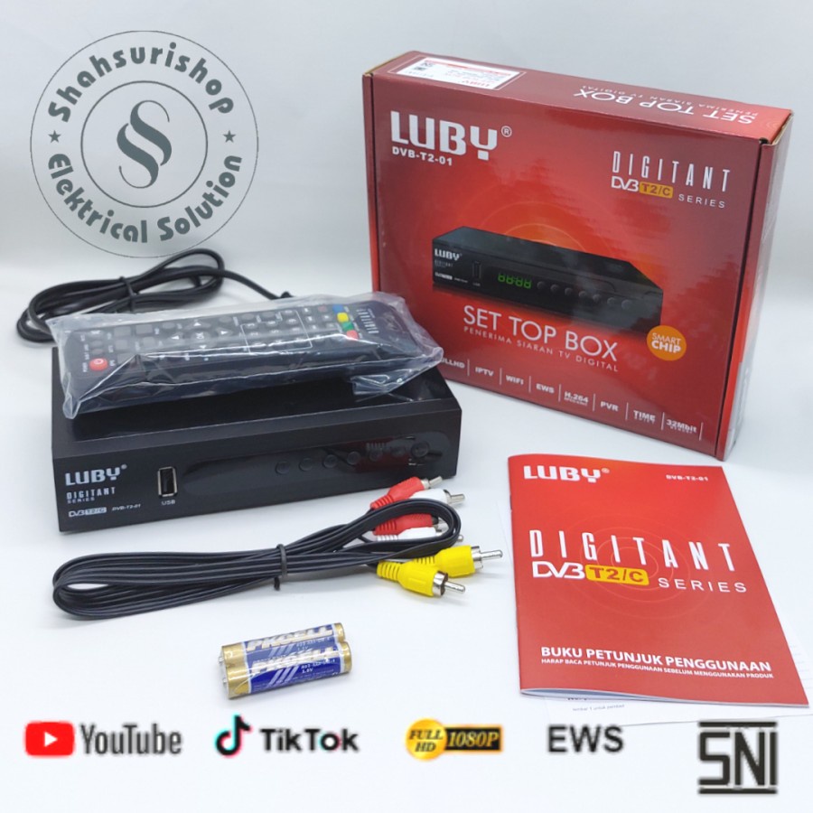 LUBY SET TOP BOX DIGITAL DVB-T2B-01 SIARAN TV DIGITAL SUPPORT WIFI