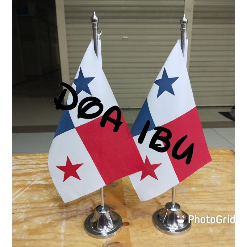 

best seller tiang stenlis meja+bendera PANAMA ready stock