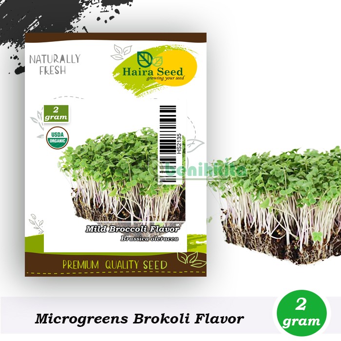 Benih-Bibit Microgreen Brokoli Mild Flavor Organik (Haira Seed)