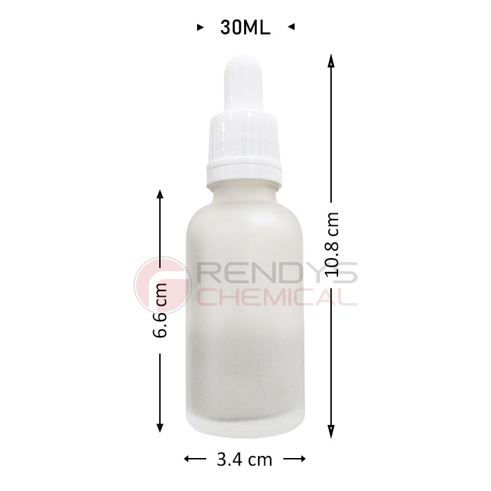 Botol Pipet Kaca 30ml Frosted / Botol Serum 30ml Segel