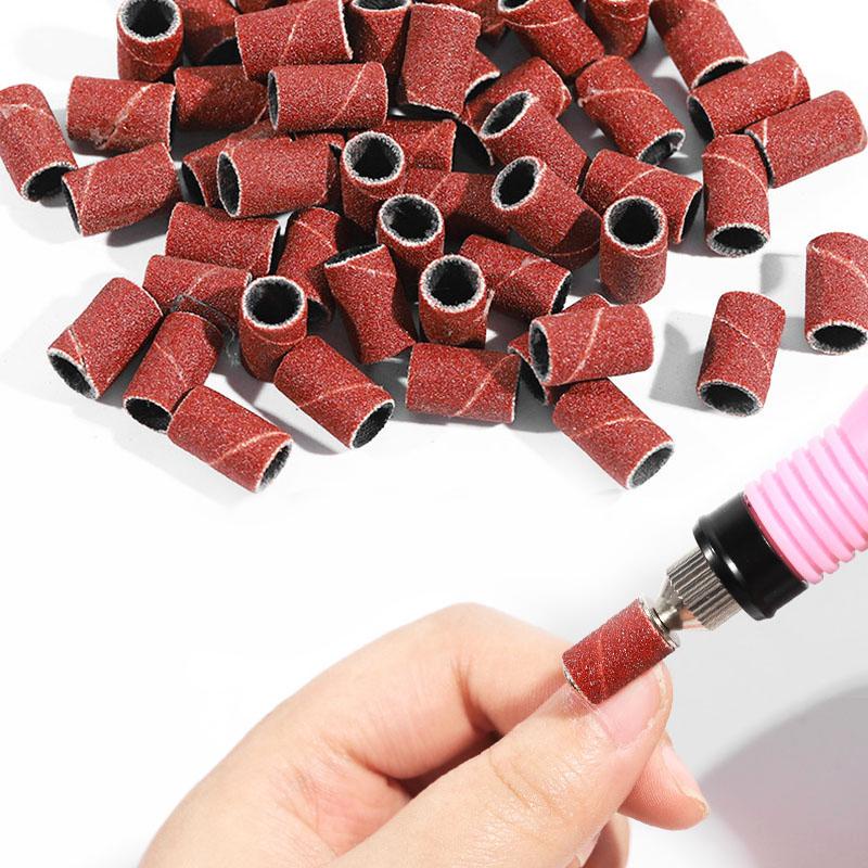 100pcs Kepala Amplas Kuku DIY Untuk Nail Art