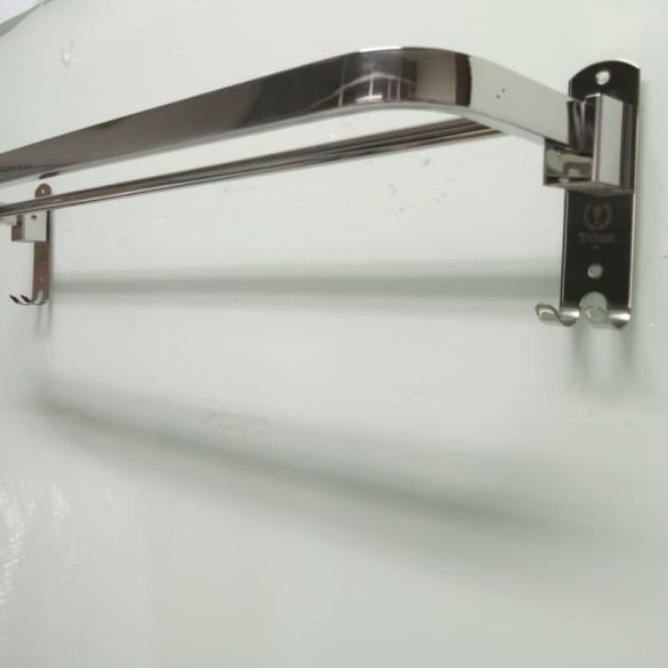 ✤ PROMO Gantungan handuk stainless Lipat 60 cm / Rak handuk lipat 60 cm / Gantungan handuk lipat ◙