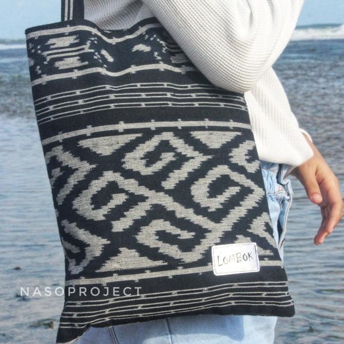 Tote Bag Tas Jinjing Bahan Kain Tenun Etnik Lombok MURAH