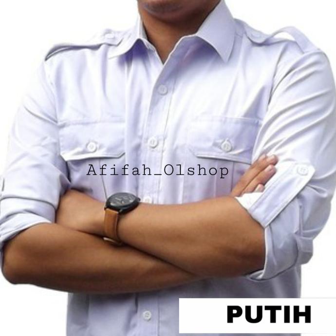 kemeja seragam pdh pdl lengan panjang putih enzino sport dtkp05
