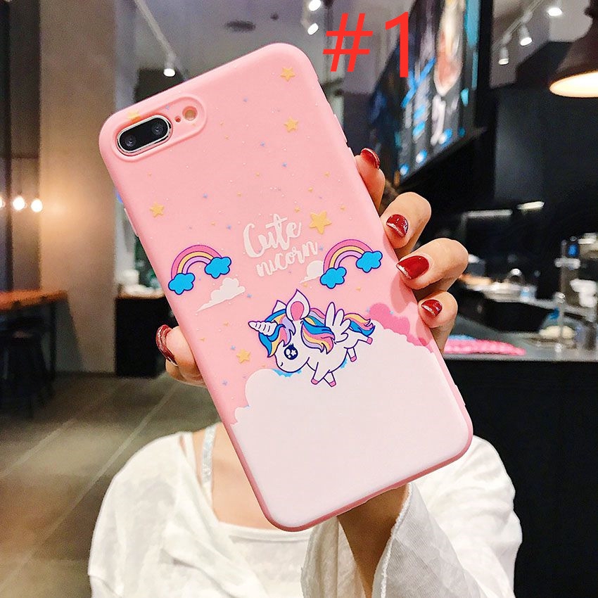 Unicorn Soft Case HP VIVO Y11 Y12 Y15 Y17 Y55 Y55S Y55L Y20 Y20S Y20i V5 V5S V7 Plus + Y71 Y81 Y83 V9 Y91C Y93S Y95 V15 V20 S1 Z1 Pro Pink Casing OPPO A15 A93 Reno 4F Reno4 F