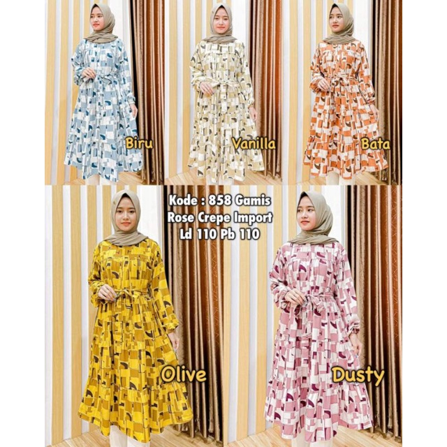 RIBYKA COLLECTION tunik atasan ROSECREPE 858