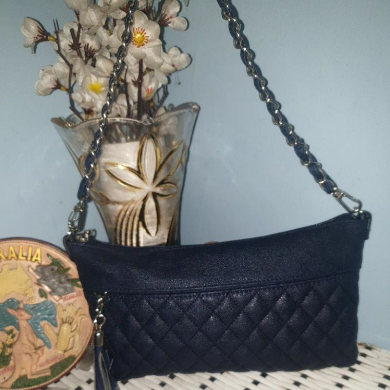 Tas preloved "Dima Borsa" shoulder rantai navy