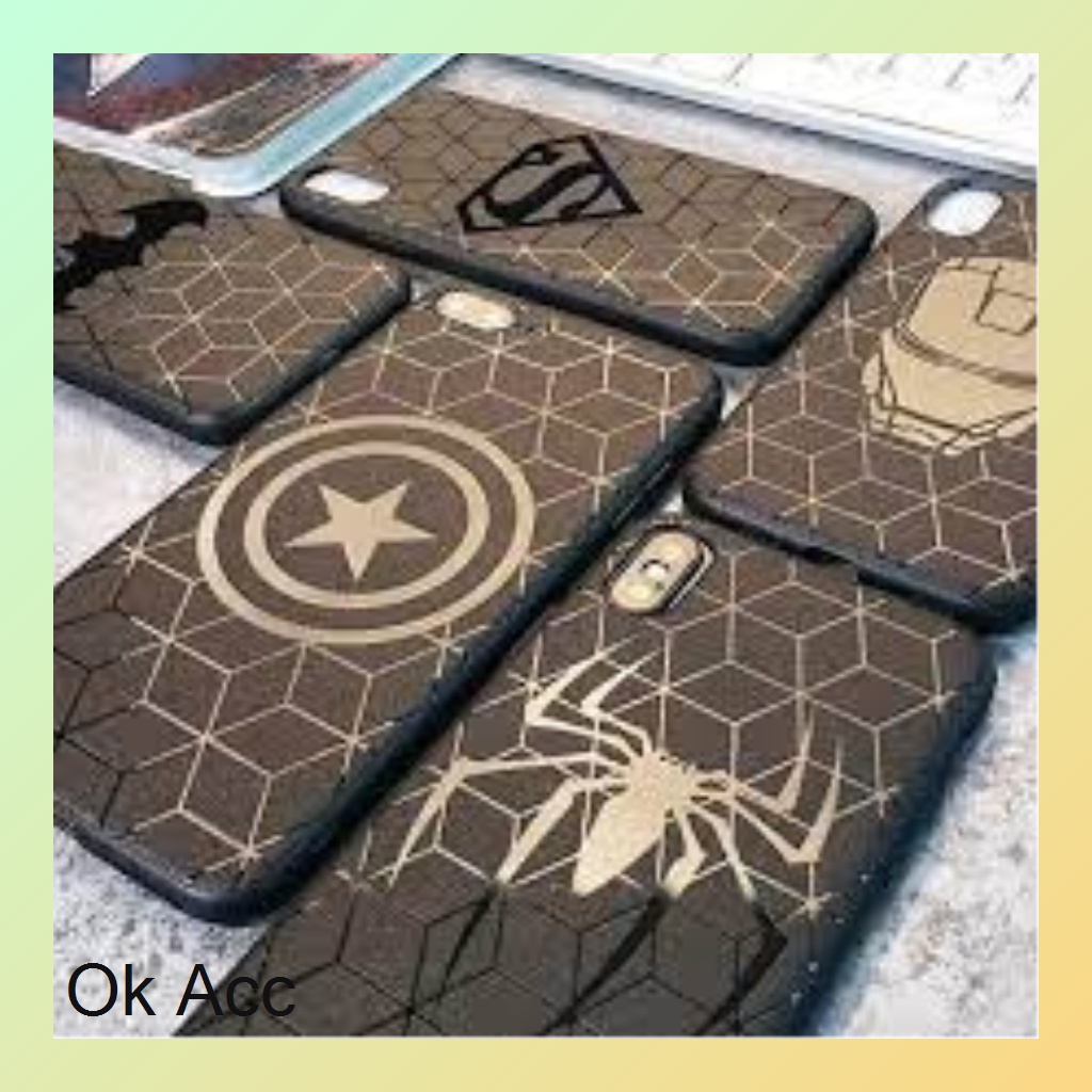 Silicone Soft Casing Marvel Black Random Samsung A70 M30 J5 Pro A20 A30 M10s A50 A50s A30s M10 M20, Xiaomi Redmi Note 7/Pro