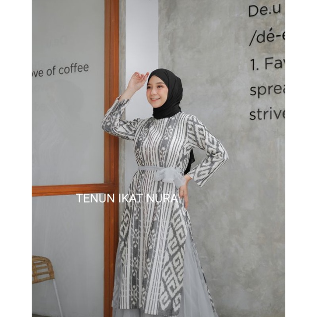 SET SARA ROK TUTU Couple Tenun Baju Kondangan