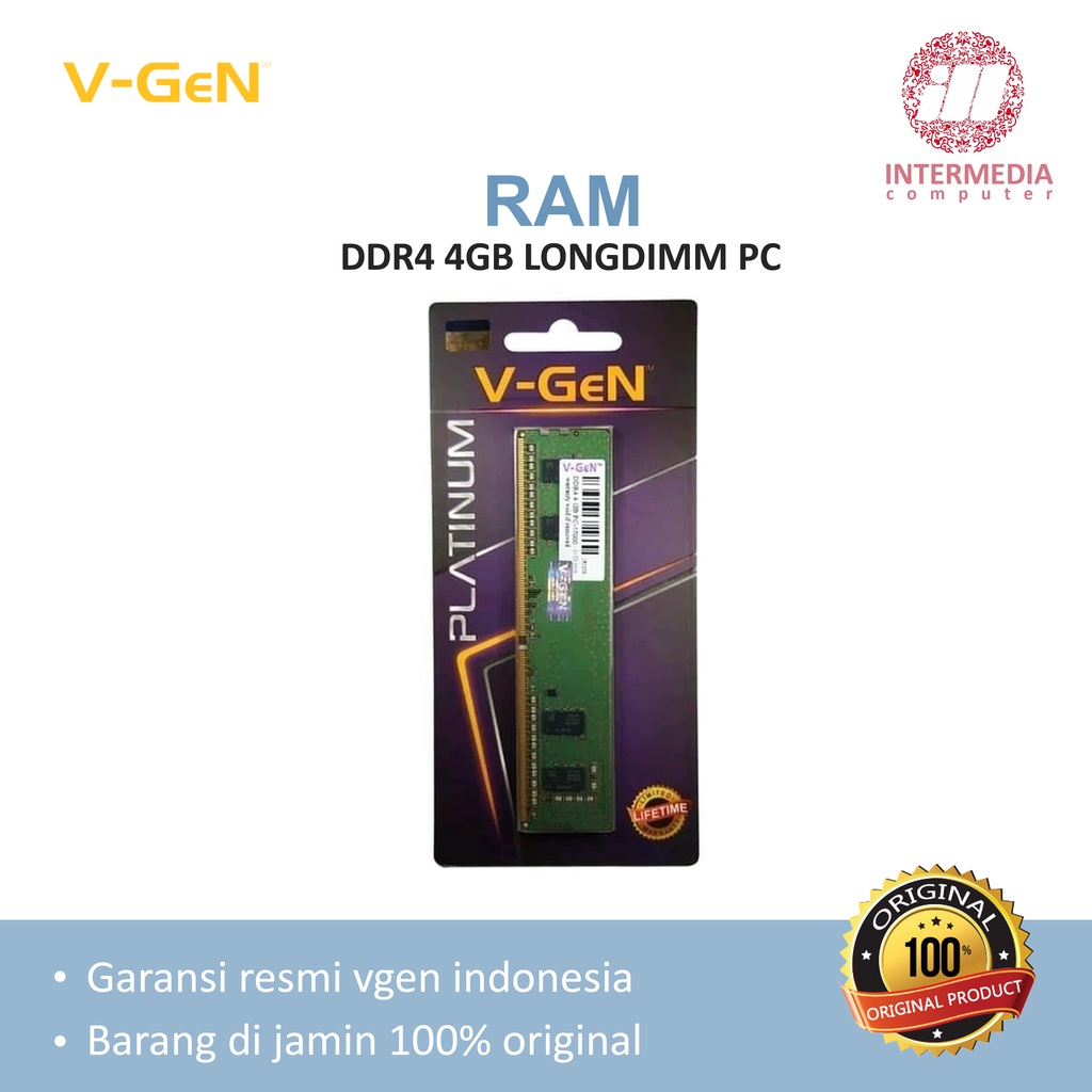 Ram PC Vgen DDR4 4GB Long Dimm