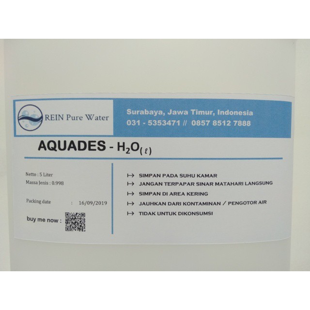 Aquades Aquadest Air Suling Air Murni 5 Liter Shopee Indonesia