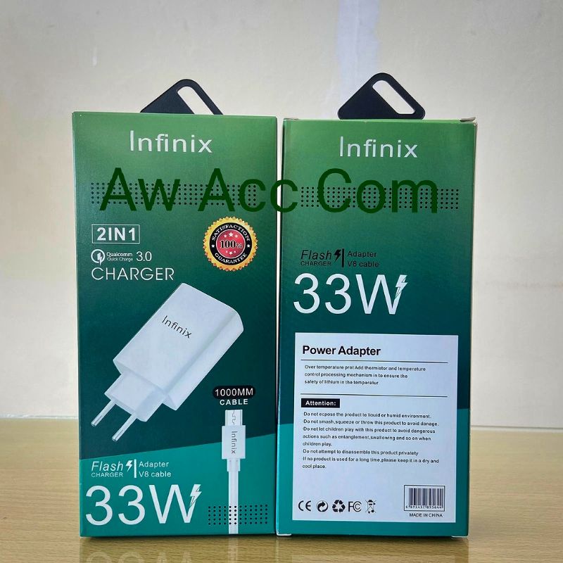 Flash Charger infinix Type C 33W Quick Charge Quallcom 3.0 Usb C 3A