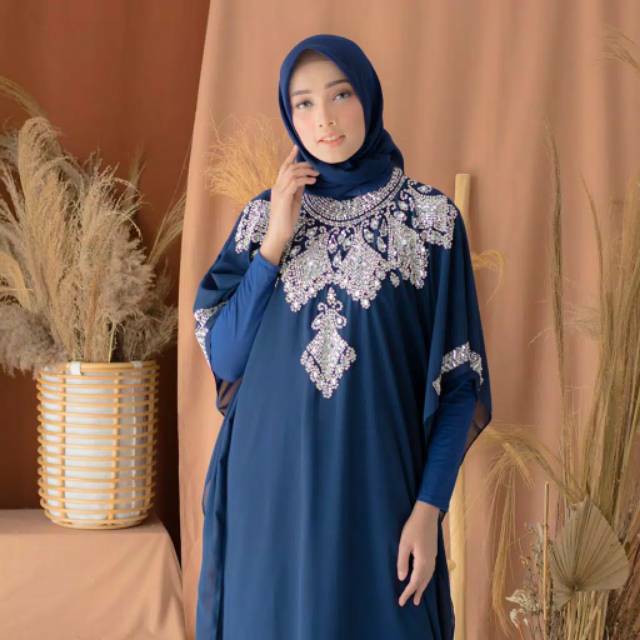 Gamis Kaftan Payet Modern Premium Dress Kaptan Lebaran Wanita Muslim