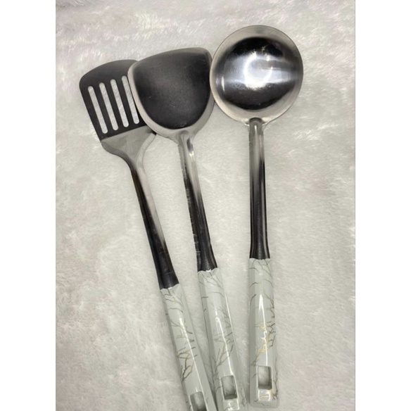 Vinztstore - Irus Sodet Stainless Stell Gagang Motif Marmer/Spatula/Sodet Kipas/Centong Sop/Sodet Masak/Sendok Sup/ Murah/Bisa COD