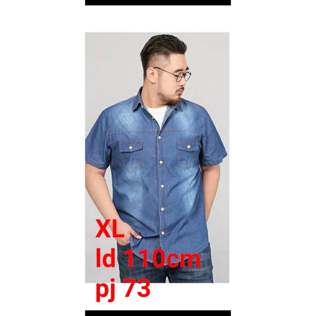 MOKOKOMO KEMEJA PRIA JEANS DELON LENGAN PENDEK ATASAN PRIA JEANS FASHION PRIA NT