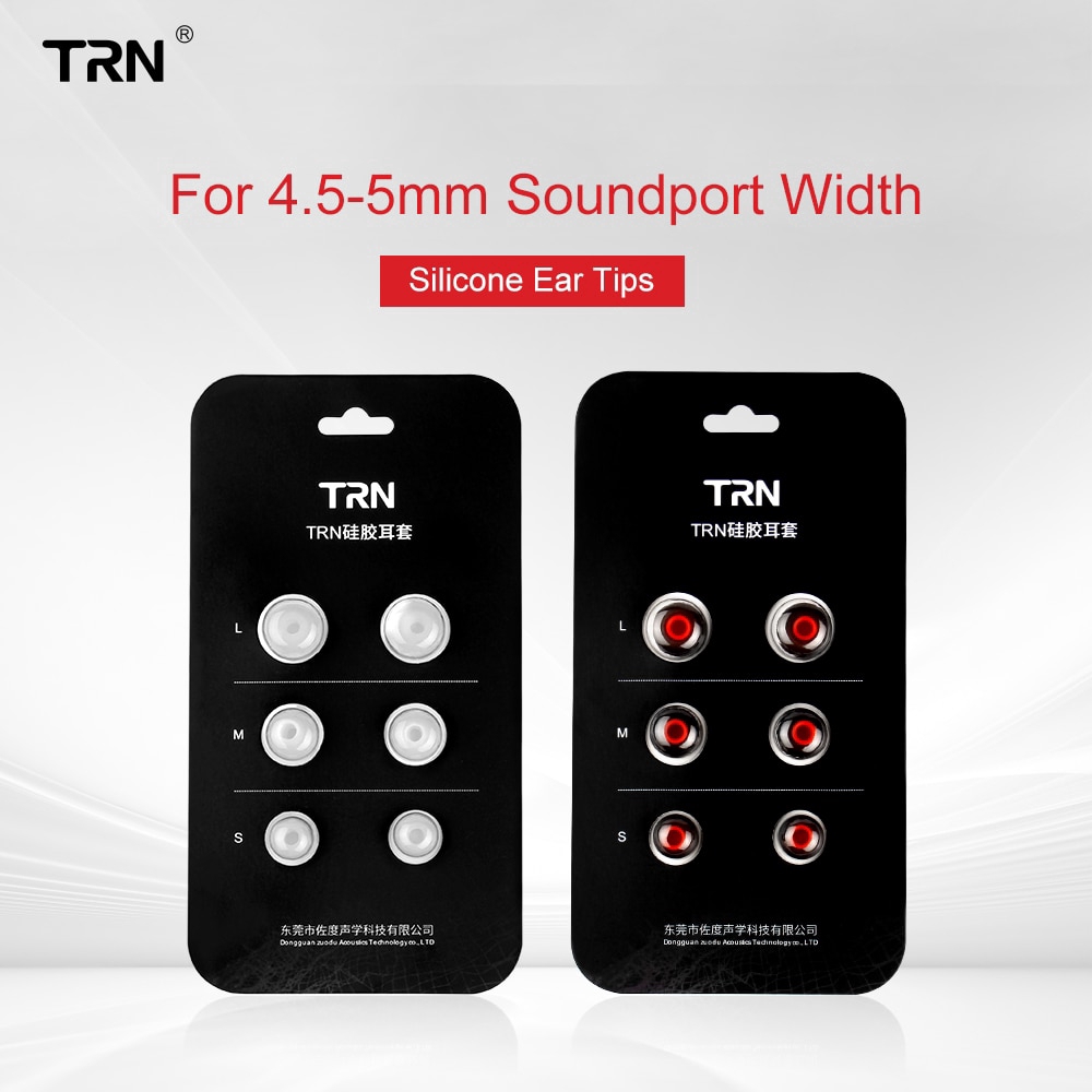 TRN 3 Pairs 6 PCS L/M/S in-ear Earbud Tips 4.5-5 mm Headphone Silicone Eartips Ear Sleeve For KZ CCA