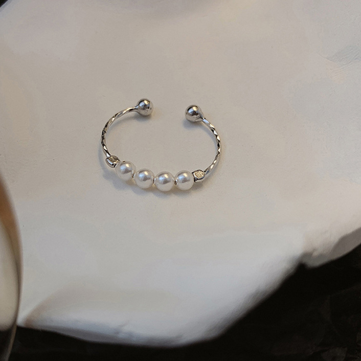 Cincin Mutiara Gaya Korea Cincin Wanita yang Dapat Disesuaikan Kepribadian Cincin Knuckle Ring Sederhana