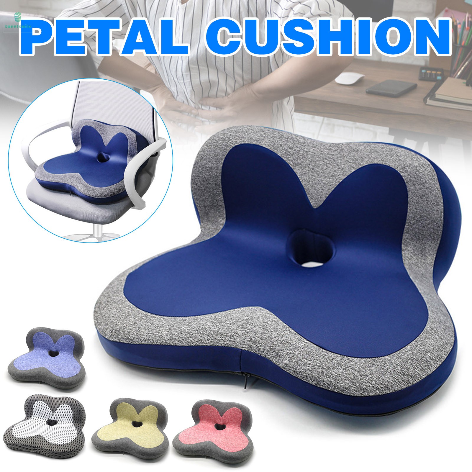 Seat Cushion Lumbar Support Pillow For Office Chair Car Memory