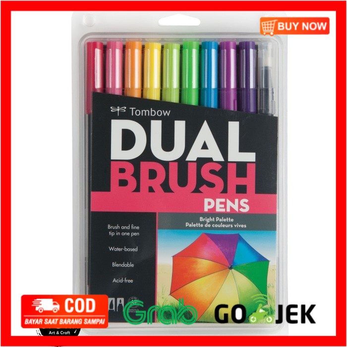 

(BISA COD) Tombow Dual Brush Pen Set 10 - Bright Palette